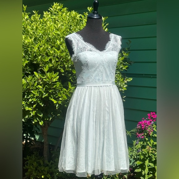 Hitherto Sky Blue V-Neck Dress Size 4 - Picture 9 of 11